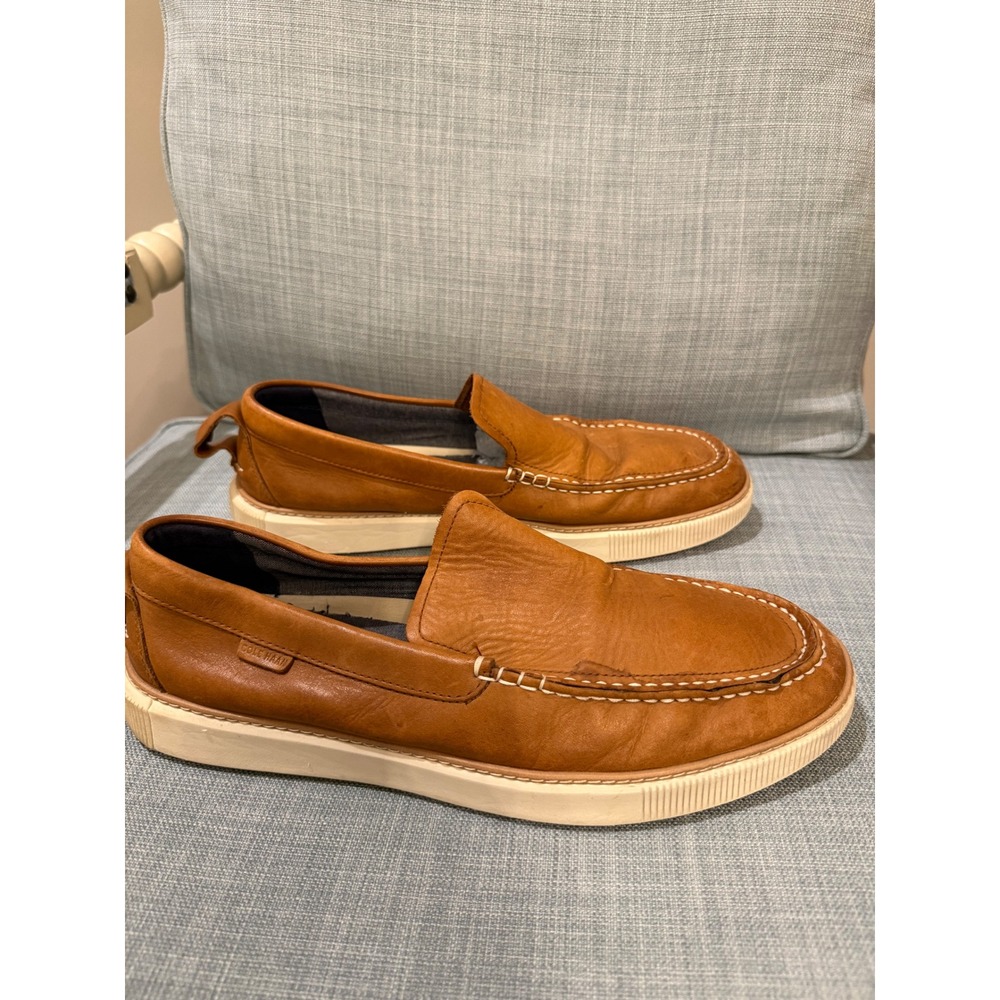 Cole Haan GrandSeries Mens 12M British Tan Leather Slip On Loafers C33565